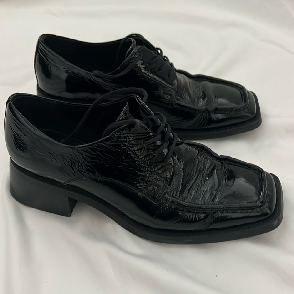 Vagabond Black Patent Leather Lace-Up Loafers - Picture 2 of 11
